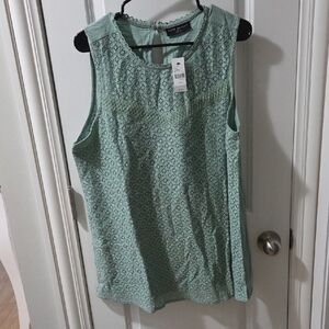 Lane Bryant Mint Lace Tank Top